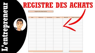 Faire un registre des achats sur Excel  modèle [upl. by Erreip]