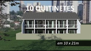 10 QUITINETES EM 10x21m [upl. by Merrow]