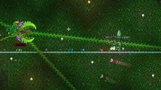 Plantera Battle Expert Mode Terraria [upl. by Anwahsat]