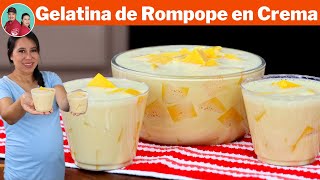 El Postre Mas Facil y Rico GELATINA de ROMPOPE en CREMA [upl. by Akino727]