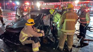 Two Critically Hurt in Awful Physical Rescue Crash  Los Angeles [upl. by Yci215]