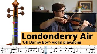 Londonderry Air Oh Danny Boy  beginner violin play along [upl. by Nylanaj]