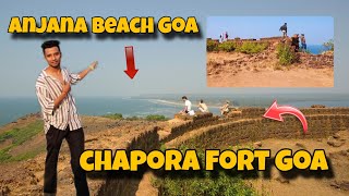 Day 4 in Goa 🌴  Anjana beach and chapora fort Goa 😍😍 [upl. by Aleuname]