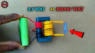 37 वोल्ट को बनाओ 30000 वोल्ट। how to make very high voltage transformer at home [upl. by Lauren]