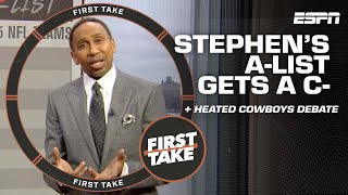 A HEATED Cowboys debate 🔥  Stephens AList gets a C 🤣  First Take [upl. by Ihtraa684]