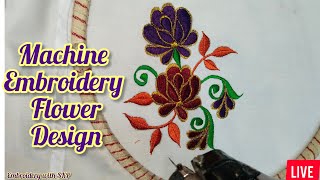 Simple embroidery flower design for beginners Embroidery with SKP [upl. by Anni]