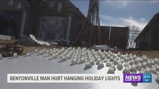 Bentonville family struggles to finish light display after father fell decorating [upl. by Fabyola269]