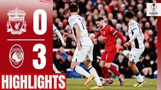 Reds Suffer QuarterFinal First Leg Loss in Europa League  Highlights  Liverpool 03 Atalanta [upl. by Akiret]