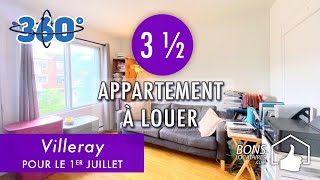 Réalité virtuelle appartement à loue Apartment for rent  Villeray 3 12 BonsLocatairescom [upl. by Nedrah651]