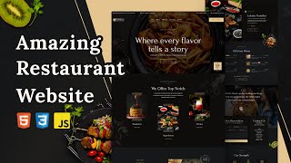 How to Make a Restaurant Website Using HTML CSS JavaScript [upl. by Ahsiema]