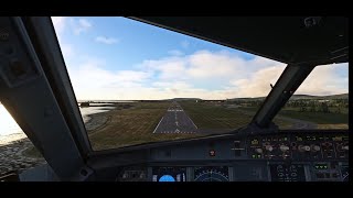 ROUGH and windy landing at Isle Of Man EGNS in Fenix A319  MSFS 2020 swiss001landing [upl. by Eirek]