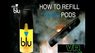 Vape Video How to refill and rewicking myblu pod liquid cartridges [upl. by Nayd]