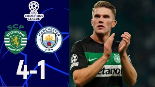 Sporting vs Manchester City 41 Resumo Liga dos Campeões 2024 sporting vs manchester city [upl. by Konyn]