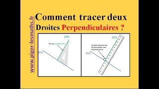 Comment Tracer deux droites Perpendiculaires  Pigerlesmaths  CM1 CM2 6eme [upl. by Trish7]