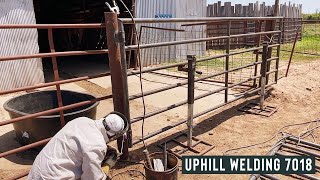 HANGING A GATE WITH 7018 UPHILL [upl. by Mott]