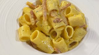 Pasta con speck stracchino e Zafferano [upl. by Dowell]