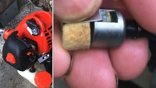 “clean” replace FUEL FILTER 2 cycle engine echo string trimmer [upl. by Nirak]