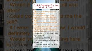 English speaking practice grammar practice Would amp Could sentences englishspeakingpractice [upl. by Piderit418]