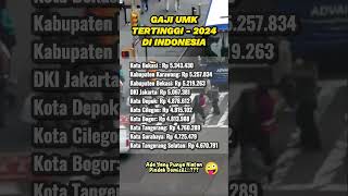 Gaji UMK TERTINGGI Di Indonesia Tahun 2024 trending shortvideo whatsappstatus facts [upl. by Munt665]