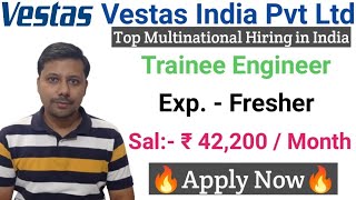 Vestas India Fresher Recruitment 2024 I Fresher Jobs I Mechanical Jobs I Private company jobs 2024 [upl. by Magnusson]