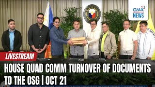 LIVE House Quad Comm turnover of documents to the OSG October 21 2024  Replay [upl. by Mcguire]