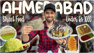 Eating Street Food in Rs 1000 for 24 Hours Ahmedabad Street Food  Part1 Manek ChowkLocha etc [upl. by Iroj122]