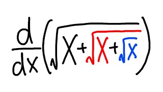 How to find the derivative of sqrtxsqrtxsqrtx 3 nested square roots calc 1 chain rule [upl. by Htebarual]