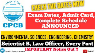 🔴CPCB Exam Dates Admit Card Full Schedule Announced [upl. by Salvucci]