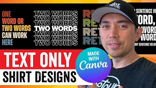 Over 10 Text Only Design Styles You Can Use for Print on Demand All Made for FREE with Canva [upl. by Atsuj258]