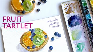 Painting Fruit Tartlet With Watercolor  Speedpaint and tips [upl. by Acir125]