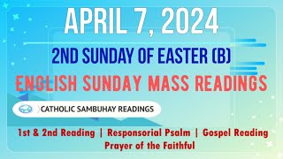 7 April 2024 English Sunday Mass Readings  2nd Sunday of Easter B [upl. by Ansilma]