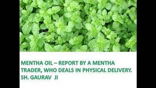 Mentha Oil  An outlook 2 minutes video Commodity MCX Mentha MenthaOil [upl. by Eannej]