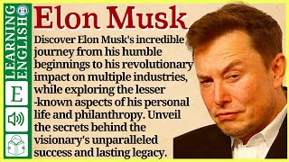 Learn English through Story ⭐ Level 3 – Elon Musk – Graded Reader  WooEnglish [upl. by Vilma]