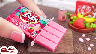 So Sweet Miniature Strawberry KITKAT Dessert ASMR Cooking Mini Food [upl. by Bree212]