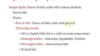 Lipids  Simple Lipids [upl. by Raimundo]