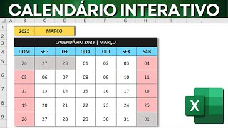 Calendário Dinâmico no Excel  Como Fazer Calendário Automático e Interativo  Baixar Grátis [upl. by Ecertal477]