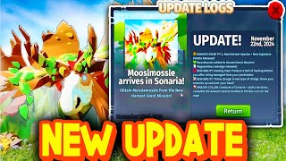 Creatures Of Sonaria NEW UPDATE HARVEST EVENT PT 2MOOSLMOSSLEHEALING STEP amp MORE Roblox [upl. by Yecram]