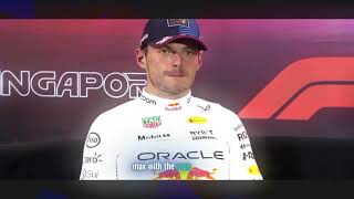 Max Verstappen giving quotone word answersquot at the PostQualifying Press Conference in Singapore GP [upl. by Resay]