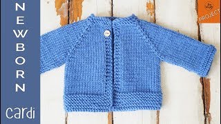 How to knit a Newborn Cardigan for beginners  Part 1 [upl. by Eelik]