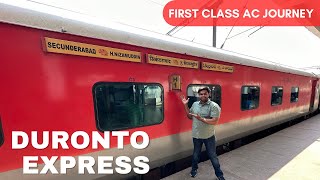 DURONTO EXPRESS LUXURIOUS FIRST CLASS AC TRAIN JOURNEY  PREMIUM IRCTC FOOD OF INDIA RAILWAYS [upl. by Anawat]