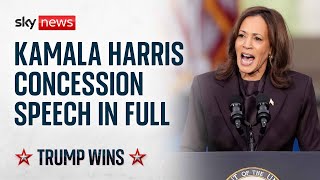 Kamala Harris delivers concession speech after 2024 US election defeat  Watch in full [upl. by Ger]