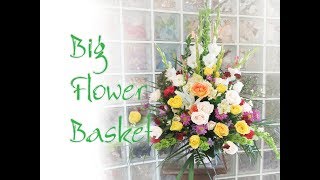 How to create big basket arrangements for tribute sympathy or grand opening [upl. by Pallaton]