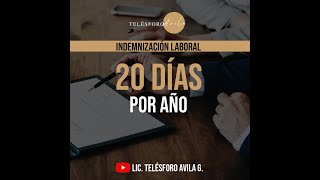 Cálculo de los veinte días por año por despido injustificado￼ finiquito liquidacion despido [upl. by Beulah]