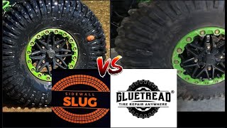 Gluetread VS Sidewall Slug  Offroad Tire Sidewall Repair [upl. by Afaw]