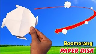 Paper circle boomerang  Boomerang paper disk  Paper craft 120 [upl. by Glassco868]