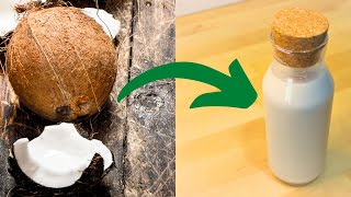 🥥Como hacer LECHE DE COCO con COCO NATURAL💚Leche de coco CASERA con coco fresco🏡Como ABRIR un COCO😏 [upl. by Salokin846]