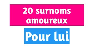 LES MEILLEURS SURNOMS DAMOUR POUR TON HOMME [upl. by Letreece]