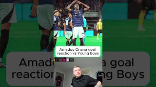 Amadou Onana goal reaction vs Young Boys avfc championsleague onana reaction football [upl. by Ardnac405]