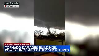 1st tornado to hit Wisconsin in February spotted NWS [upl. by Mohorva177]