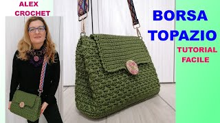 COME SI FA UNA BORSA IN CORDINO e RETE dalla A alla ZETA TUTORIAL PUNTO TOPAZIO Alex Crochet FACILE [upl. by Dyche]